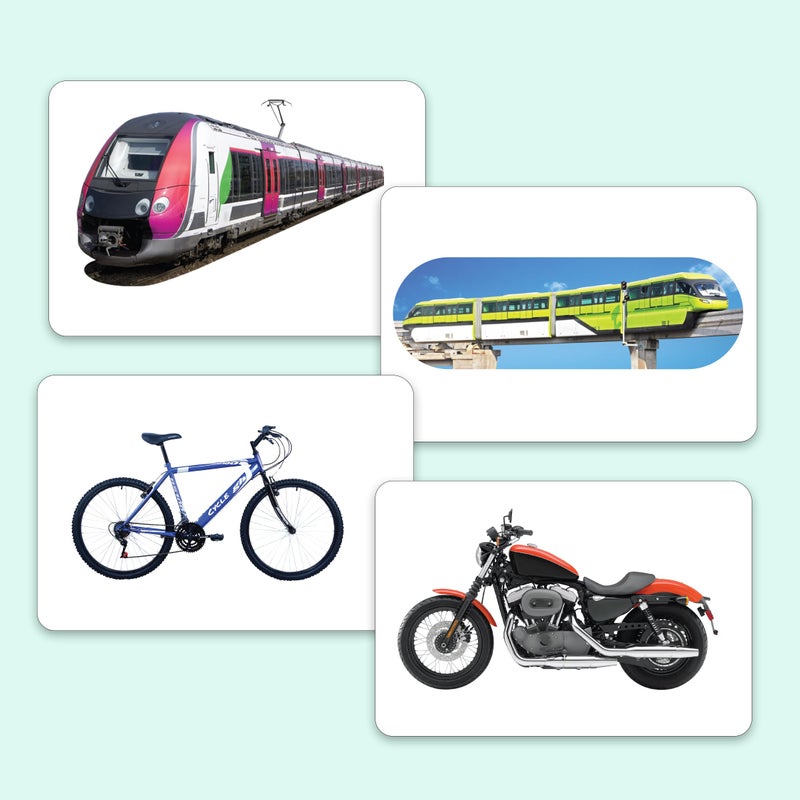 Hungry Brain Transport Flash Cards for Toddler | 24 Double-Sided Educational Cards | Real Picture | Learning Toys for Kids Ages 1-4 | Preschool Learning Gift - Image 2